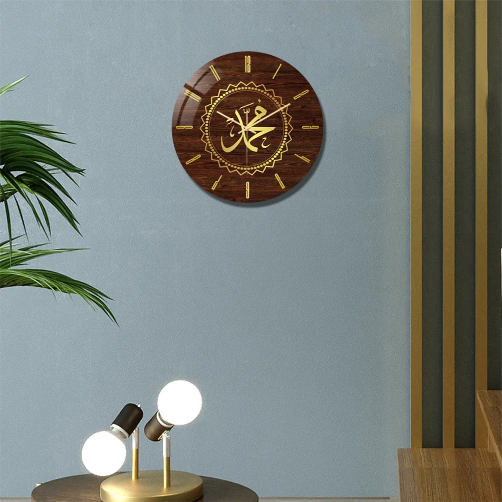 

Muslim Eid -Fitr Wall Clock Acrylic Vintage Round Home Use Bedroom Living Room Easy Read Fashion Art Clock Silent Sweep
