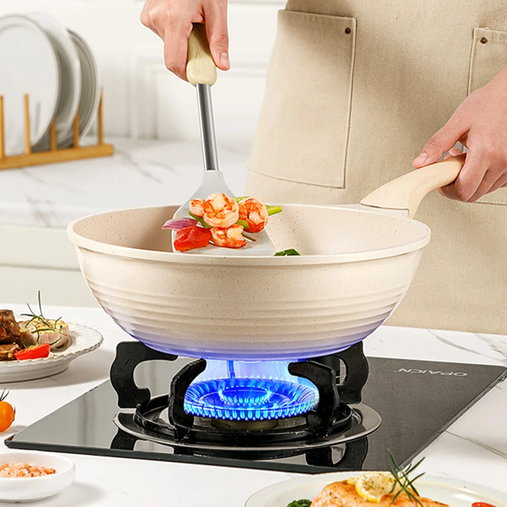 طباخ الملك غير عصا عموم ووك مقلاة المنزل ستيك مقلاة فطيرة المقلية التعريفي طباخ موقد غاز قدر تجهيزات المطابخ المطبخ #5