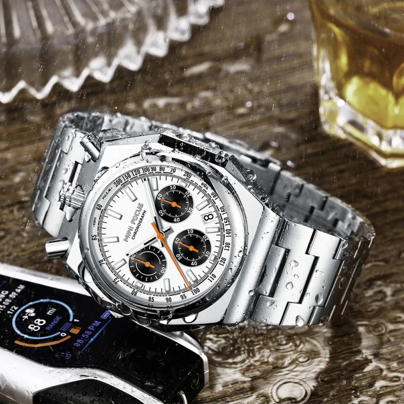 MINI FOCUS Available In Stock MF0601G Chronograph Quartz Watch for Lovers Fashion Waterproof Luminous Wristwatch with Calendar