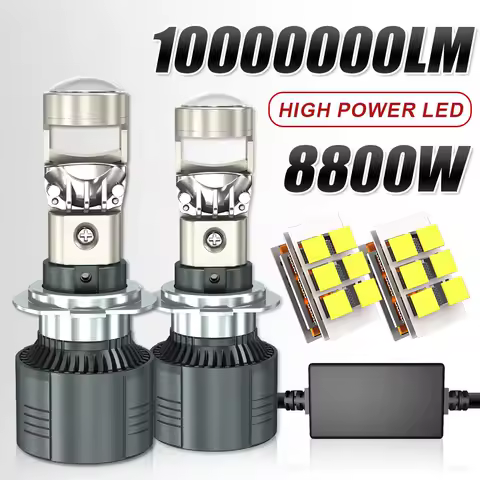 8800W10000000LM H7 H4 Canbus Car Headlight Mini Lens H11 H8 9005 9006 HB3 HB4 LED Projector Bulb 6000K Auto Motorcycle Mini Lens