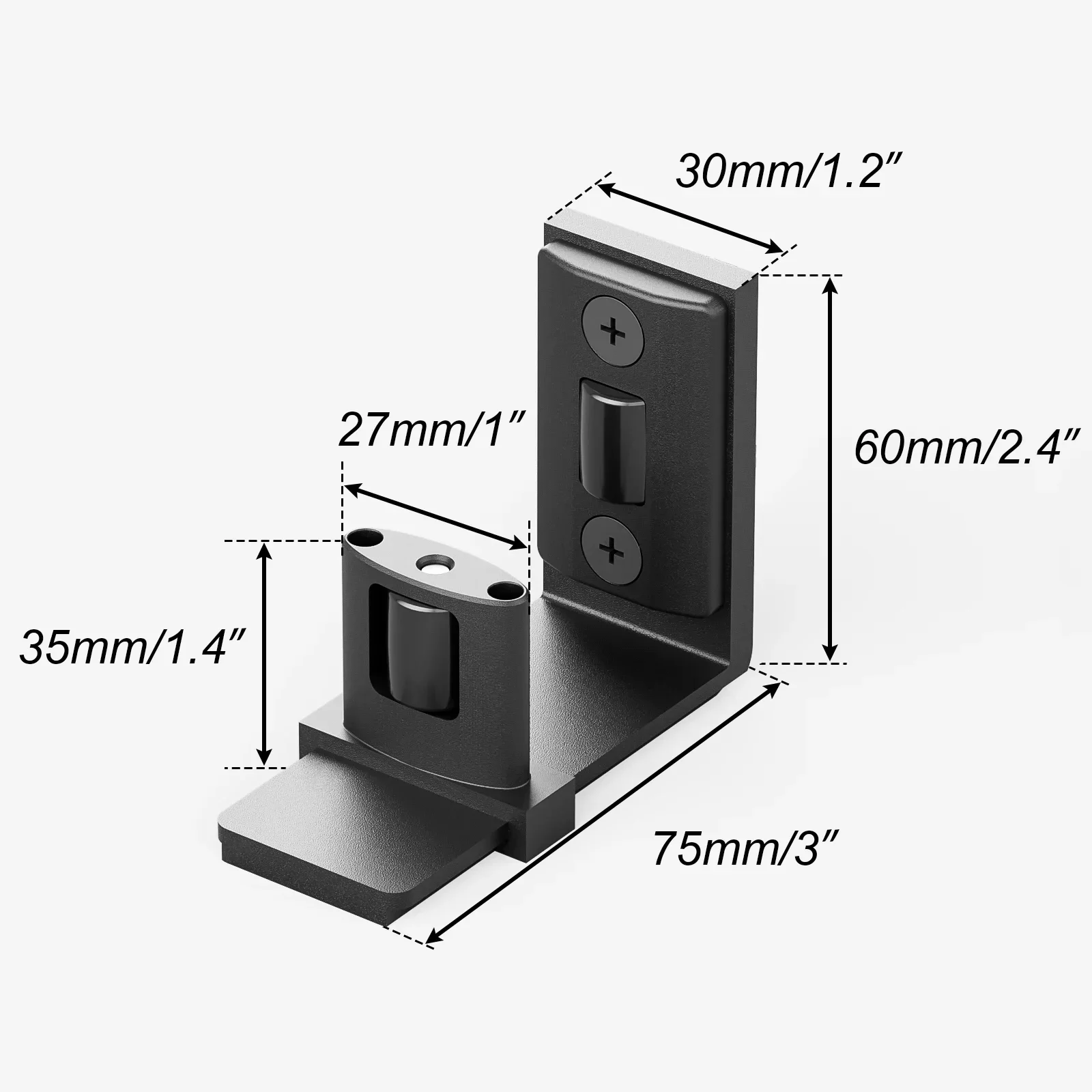 

Black Adjustable Door Floor Guide Bottom Wall Mount Flush Sawtooth Design Space Saving 1 Pack