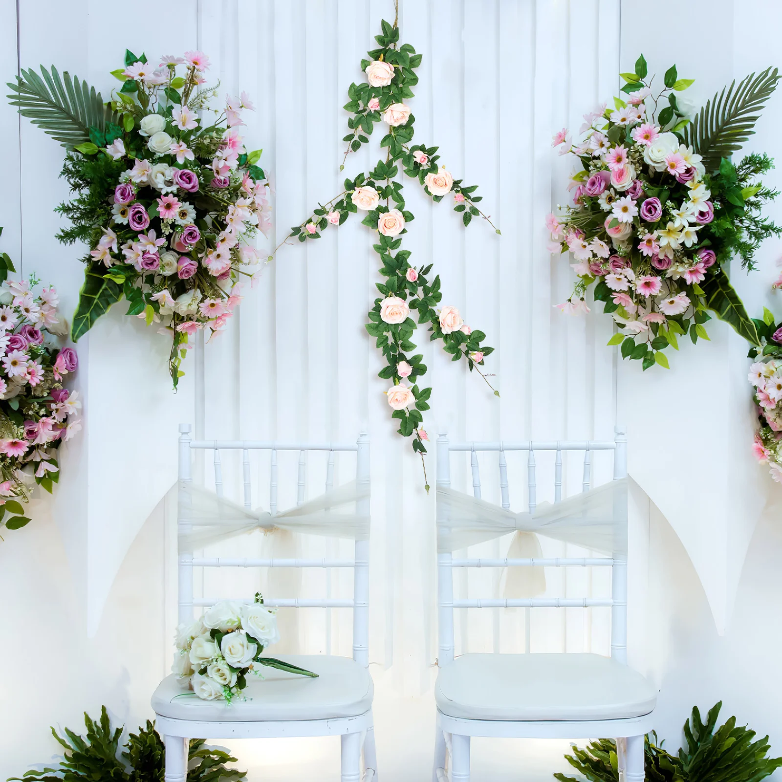 

Simulation Rose Vines Artificial Flowers for Wall Decor Realistic Roses Bouquet