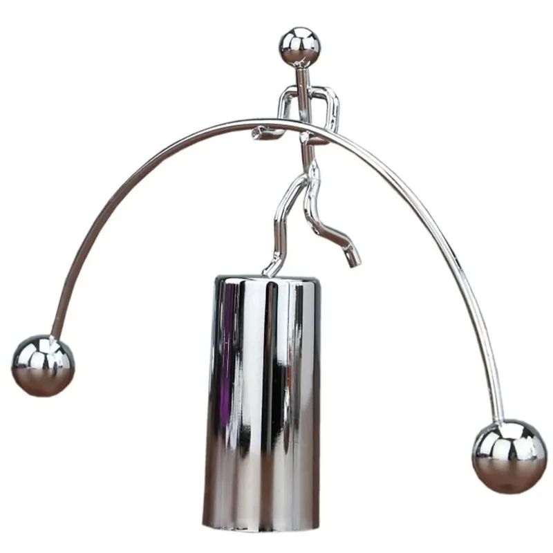 

1pc-Creative balance ball swing weightlifting small iron man does not fall the small man decoration tumbler fun ornaments