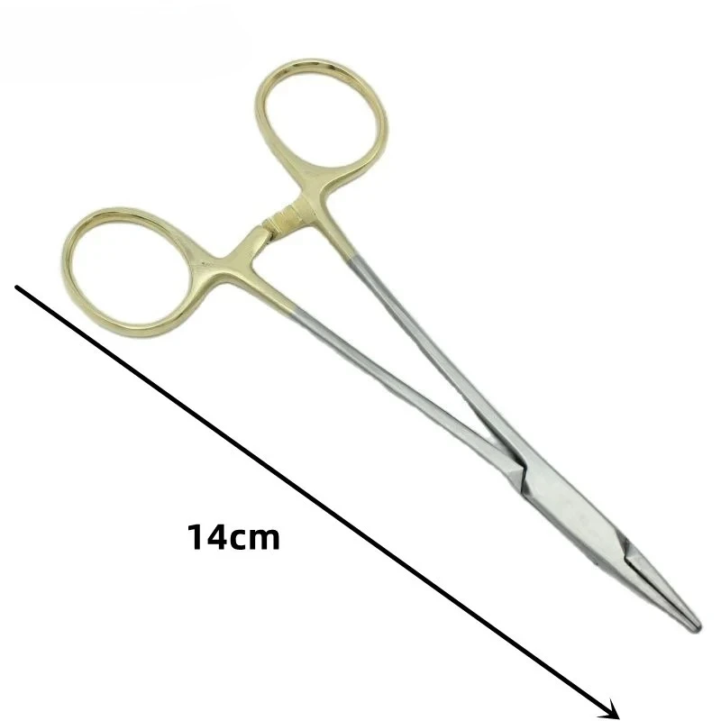Needle Holder Plier TC Head Reusable Stainless Steel Gold Plated Handle Orthodontic Forcep Surgical Instrument Tools