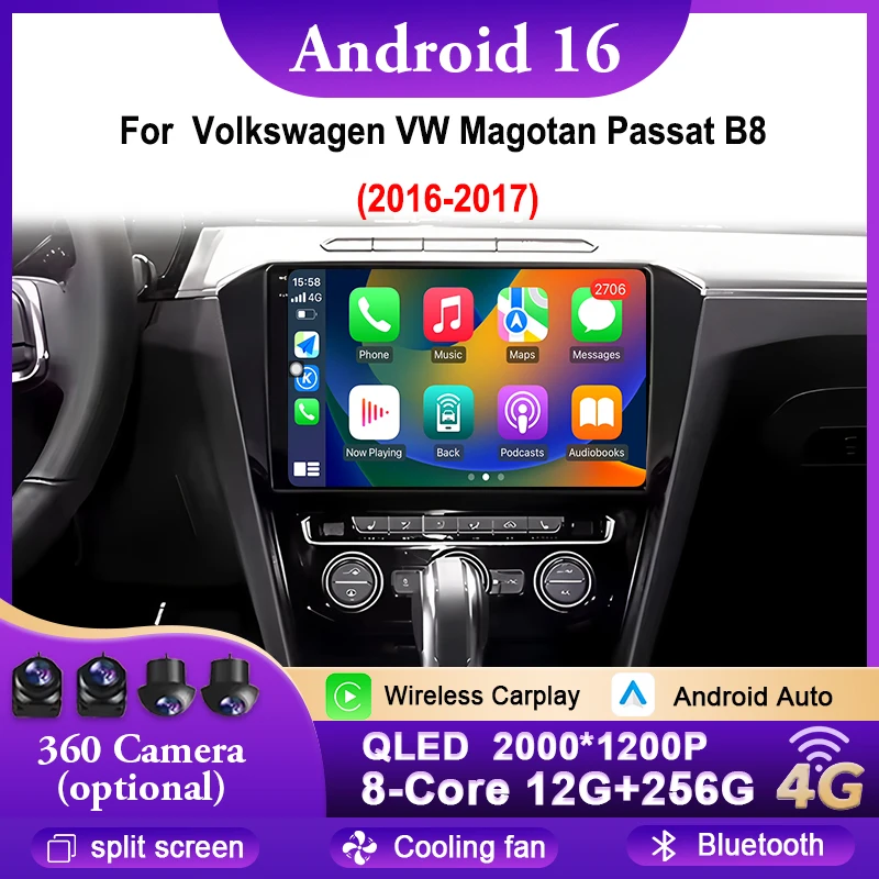 

Android 16 Car Radio For Volkswagen VW Magotan Passat B8 2016-2017 Navigation GPS Multimedia Player Stereo Carplay BT DSP WiFi