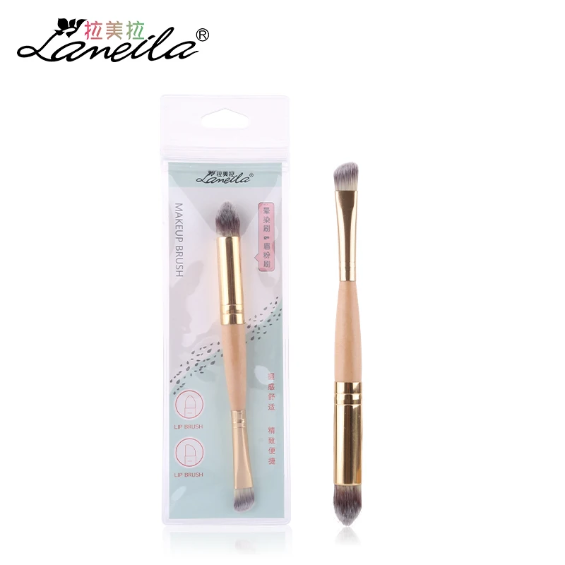 Enkele Dubbele Kop Make-Up Borstel Losse Poeder Borstel Wenkbrauw Borstel Concealer Borstel Wenkbrauw Poeder Borstel Schoonheid Make-Up Tools