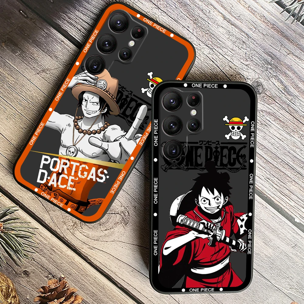 One Piece Nami Usopp Cute For Samsung Galaxy S24 S23 S22 S21 S20 FE S10 S10E Plus Ultra Pro Lite 5G Black Back Phone Case