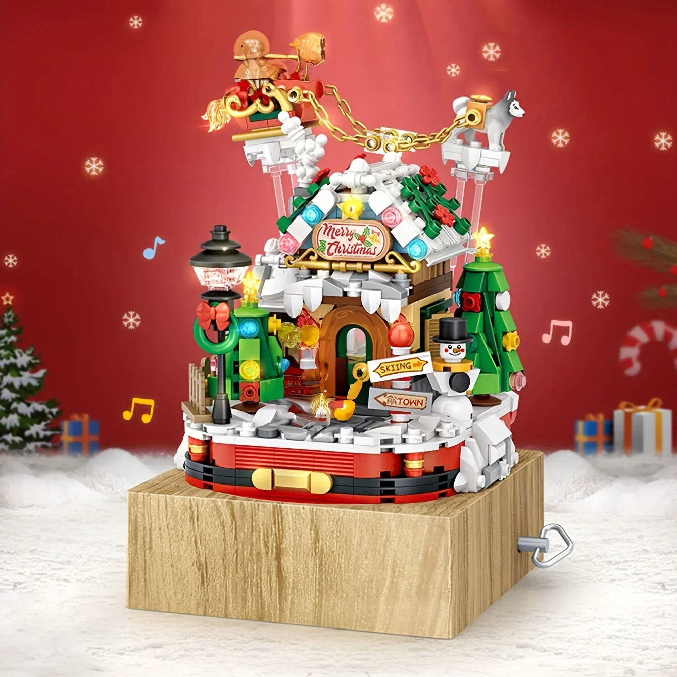 Christmas House Music Box Music Box, Baby Building Block Toys, Education Toys For Children