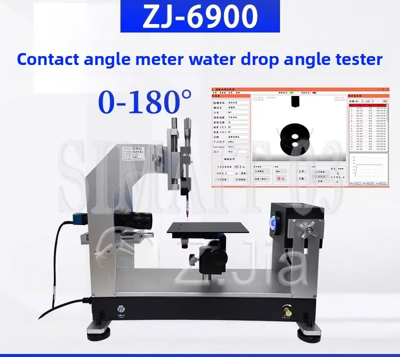 ZJ-6900 Water Contact Angle Tester | Optical Contact Angle Measurement Analyzer | High-Precision Surface Cleanliness Tester