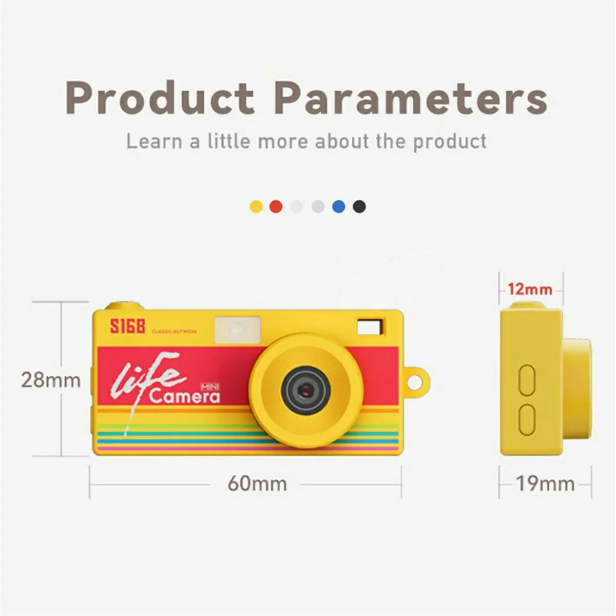 N05R Keychain Thumb Camera 1.47inch Mini Action Camera Retro 2K Digital Camera CCD Camera with Flash Light Loop Recording D