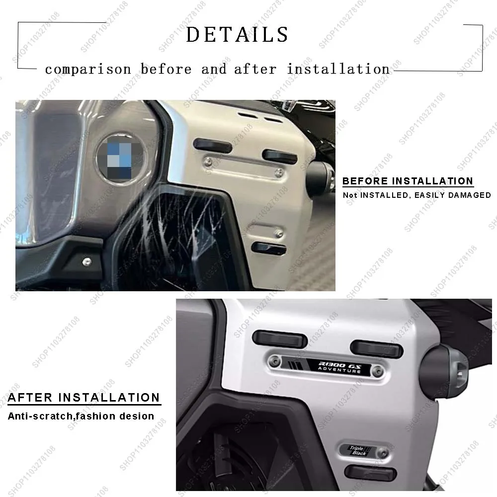 For BMW R 1300 GS Adventure 2025 Motorcycle Anti slip Fairing Protection Sticker 3D Resin Stickers kit