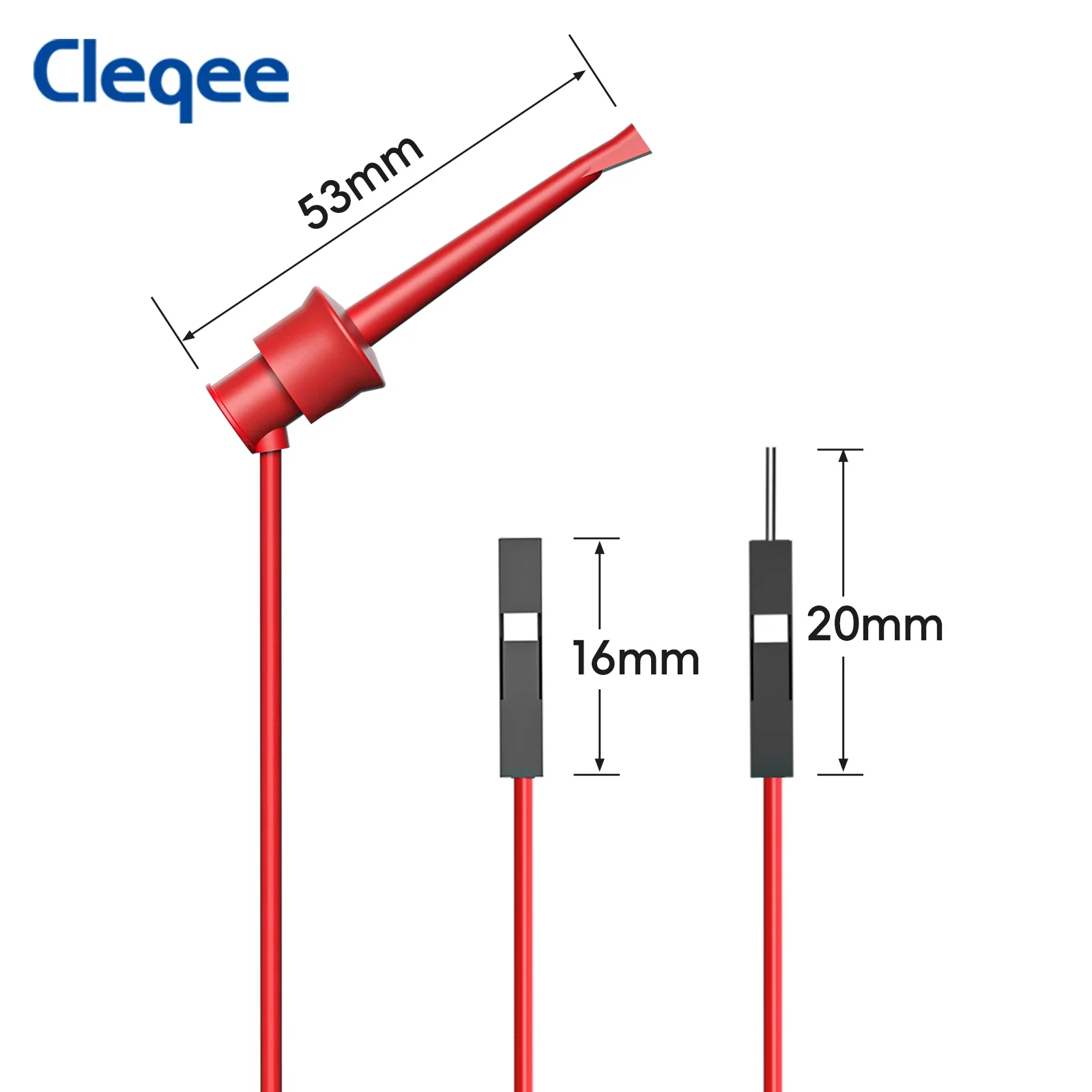 YPioneer P1534/P1535 10PCS Dupont Male/Female to Mini Grabber Test Hook Clips Silicone Jumper Wires for Electrical Testing