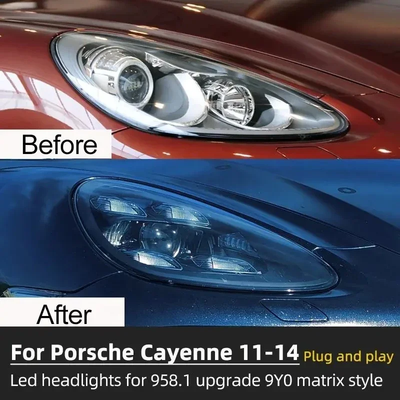 LXBY 2PCS Headlamps Assembly For Porsche Cayenne 2011 2012 2013 2014 LED Headlights Upgrade Led Matrix Front Lights Car Accessor view 5