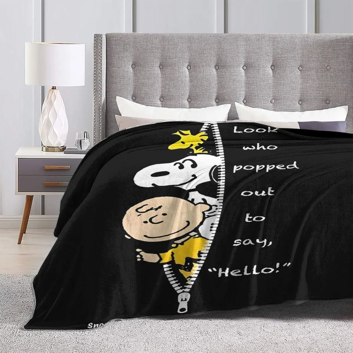 Arachidi Charlie Brown e Snoopy Coperta di flanella Coperta da tiro per divano Sedia Copriletto decorativo alla moda Copridivano