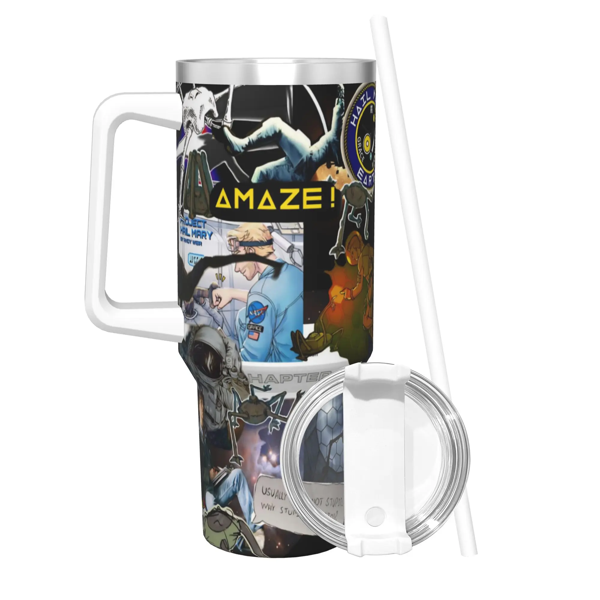Project Hail Mary Movie 2026 Insulated Tumbler with Straws  Vacuum Coffee Mugs Double Wall Hot Cold Drinks Cup 40oz