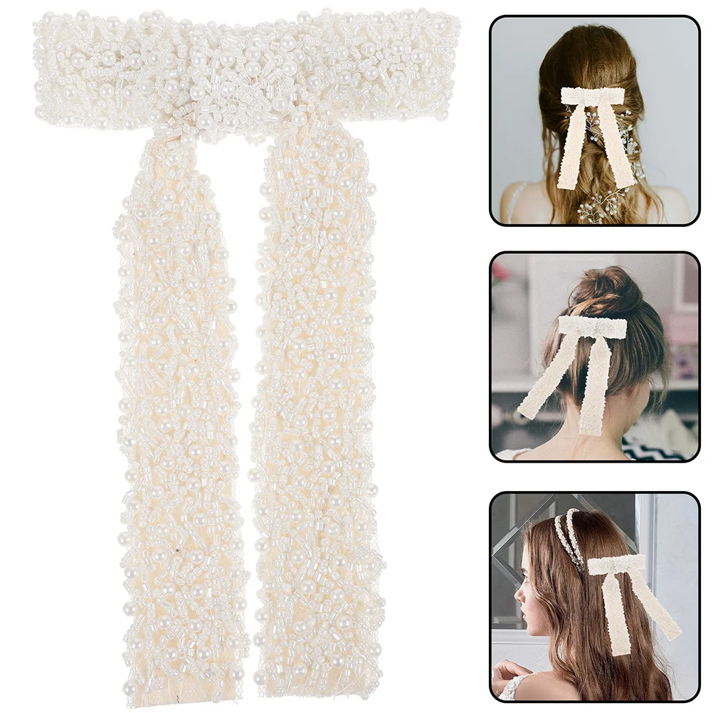 

2 шт., аксессуары для волос с жемчугом, стильный изысканный дизайн, универсальные прически, женские банты, зажимы, заколки, хвостик