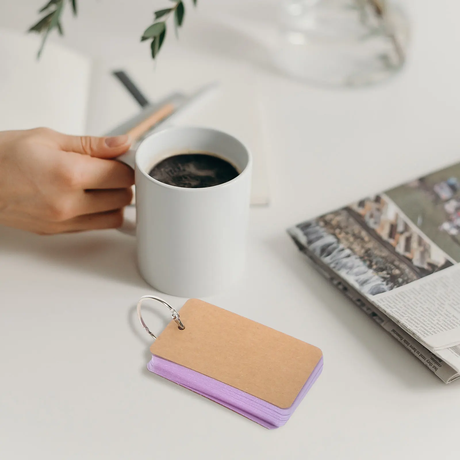 

Карточки из крафт-бумаги без разметки с кольцами для заметок, учебы, развития памяти, портативные канцелярские принадлежности