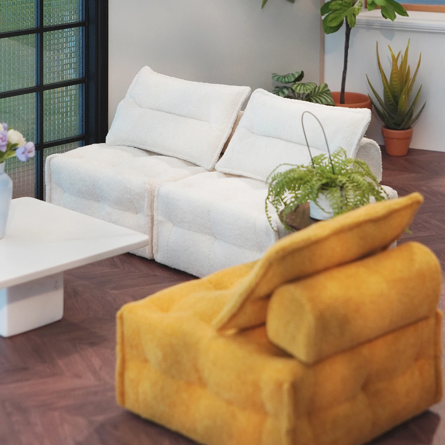 1/6 بيت الدمية نموذج اكسسوارات الأثاث التوفو أريكة 3 قطعة مجموعة Bjd Ob11 Gsc Blyth الجندي Lol المطبخ المشهد صور الدعائم ديكور لعبة