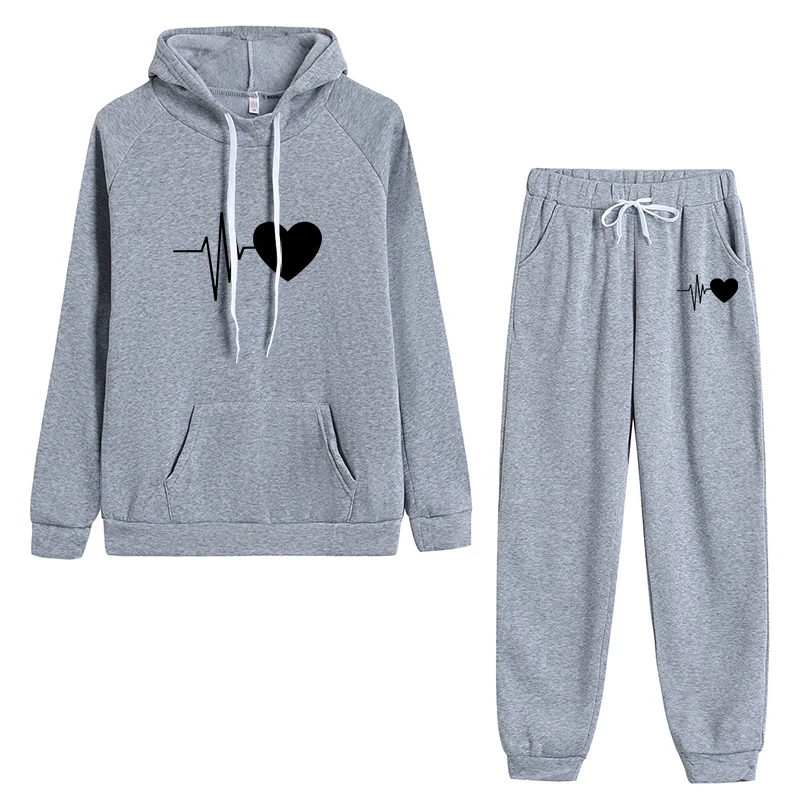 Autumn Winter Hoodies Two Piece Sets Tracksuit Women Oversized Pullovers Sweatshirts Casual Long Pants Sports Suit Female 2024