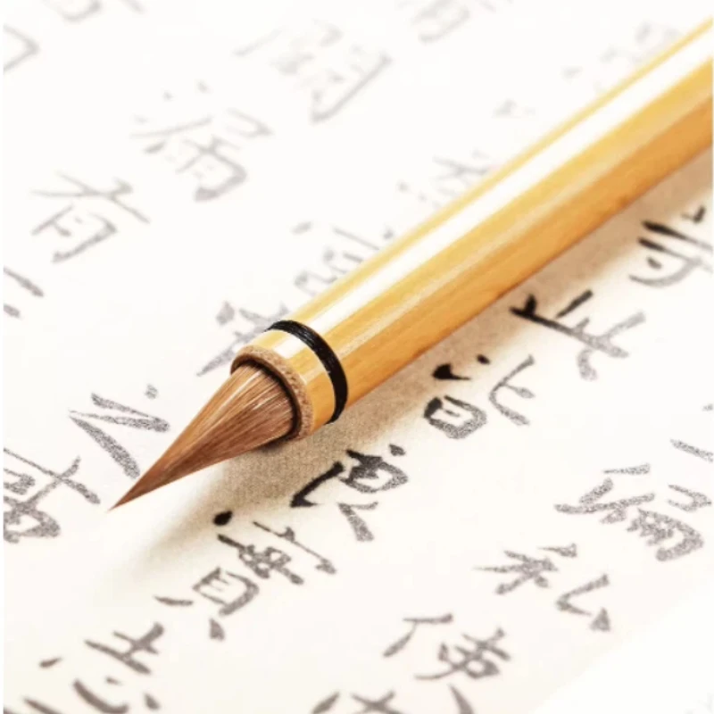 Cepillo de pelo de lana para comadreja, brocha corta para escritura Regular, pequeña para correr, escritura de escritura, caligrafía para principiantes, suave