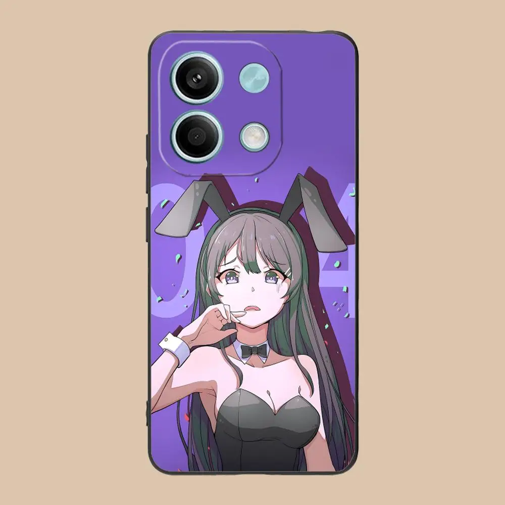 Anime mai sakurajima caso de telefone celular para xiaomi 15 14 13 12 mi 11 t ultra lite pro s x 5g cor capa protetora bonita luxo