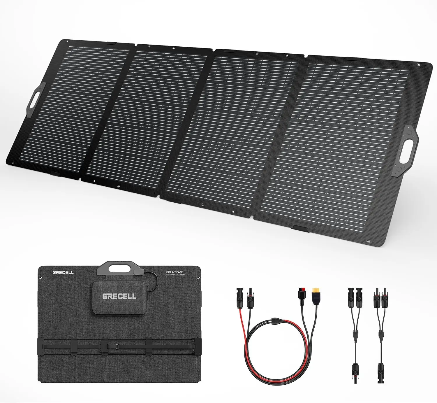 GRECELL 350 W tragbares Solarpanel für Kraftwerksgenerator, faltbares Solarpanel, 37,4 V hocheffizientes Solarladegerät 350 W Po
