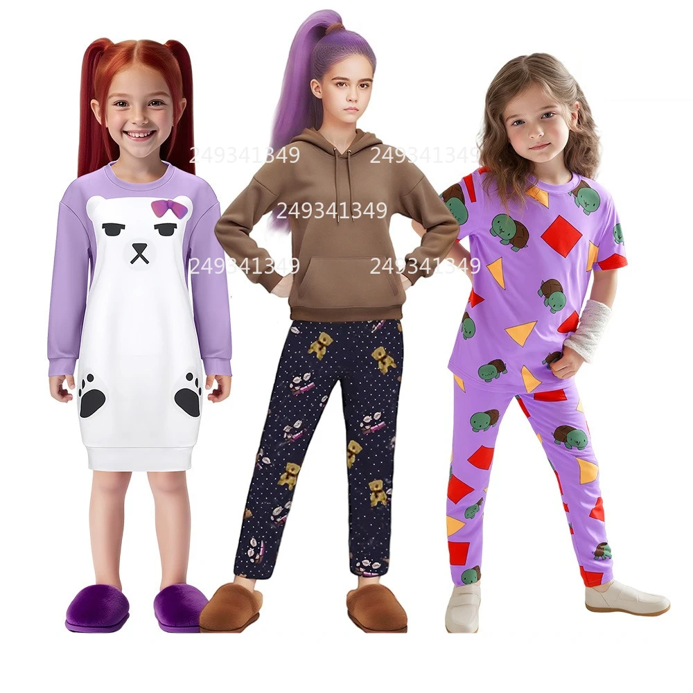 

Huntrix Mira Zoey Rumi Cosplay Costume Kpop Demon Hunters Pajama Set For Girl Halloween Party Performance Clothes Funny Outfits