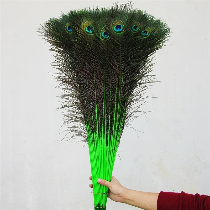 200pcs Peacock Feathers Centerpieces for Table Decoration and Accessories 80-90cm/32-36 Inches Wedding Party Dress Gift Weddings