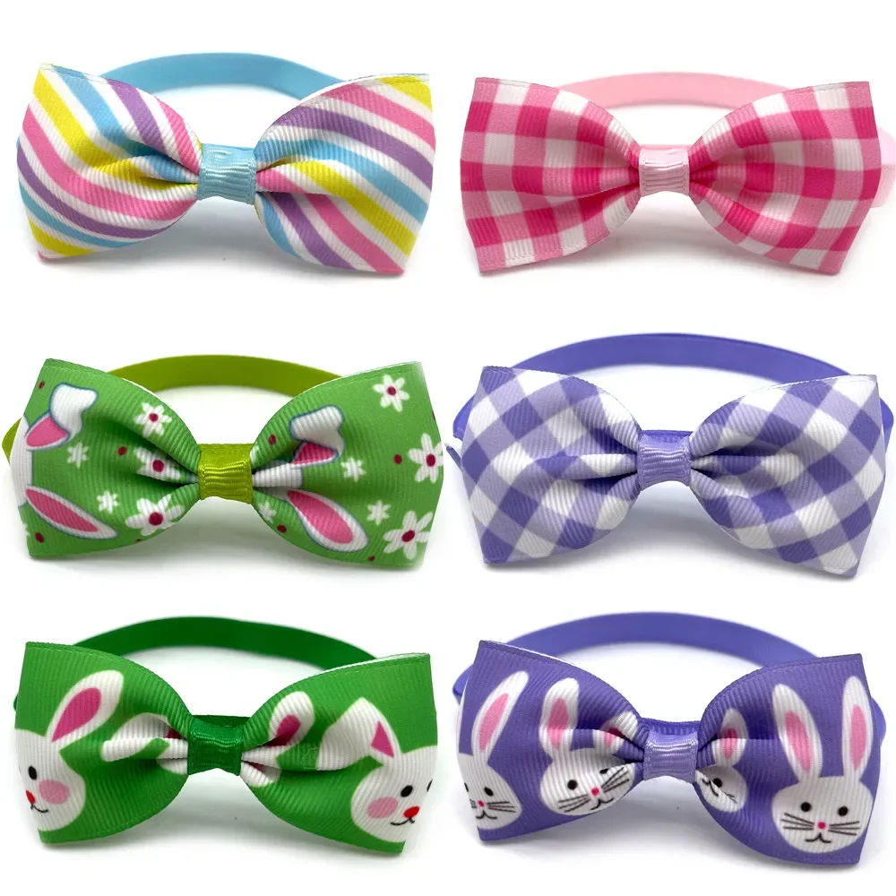 50/100pcs Easter Bow Tie Eggs Rabbit Style Puppy Dog Supplies Pet Dog Bowtie Small Dog Cat Bowtie Grooming Accessories