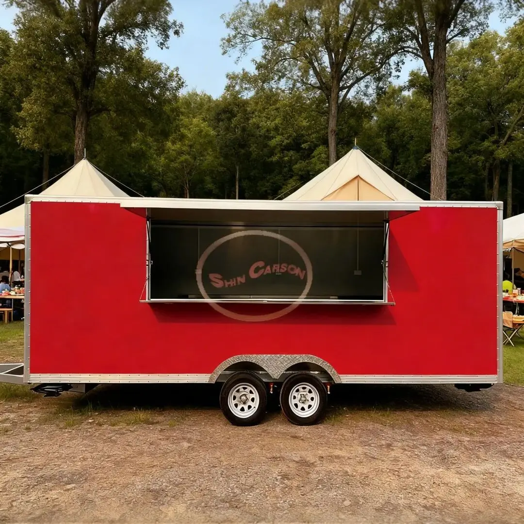 Fully Customizable Towing Food Trailer Outdoor Viral Street Snack Cart Commercial Milk Tea/Fried Chicken/Hamburger Truck
