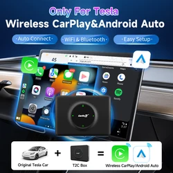 CarlinKit Wireless Android Auto & CarPlay For Tesla Model 3 Model Y X S 2.4G&5Ghz WiFi BT Auto Connect Online Upgrade Smart Box