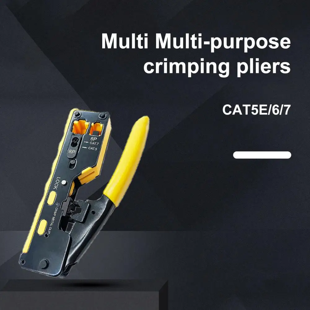 RJ45 Crimper Pass Through Crimping Tool Wire Stripper Cutter For CAT6 CAT5E 8P8C Pass Thru RJ45 Modular Connector