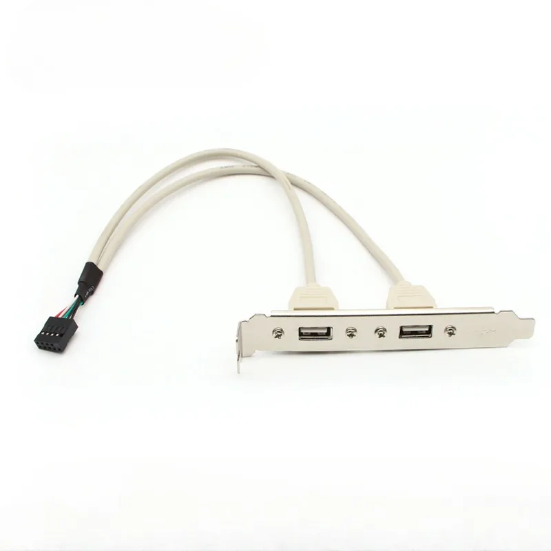 4 Port 2 Port USB 2.0 Motherboard Rear Panel Expansion Bracket to IDC 9 Pin Motherboard USB Cable Host Adapter