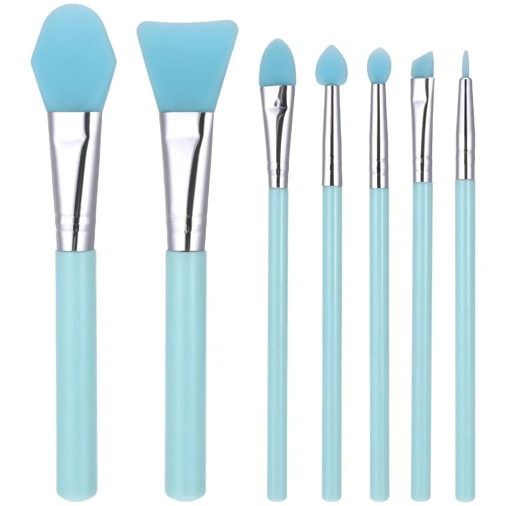 7-Piece Silicone Brush Kit for Art Crafting and Facial Skincare