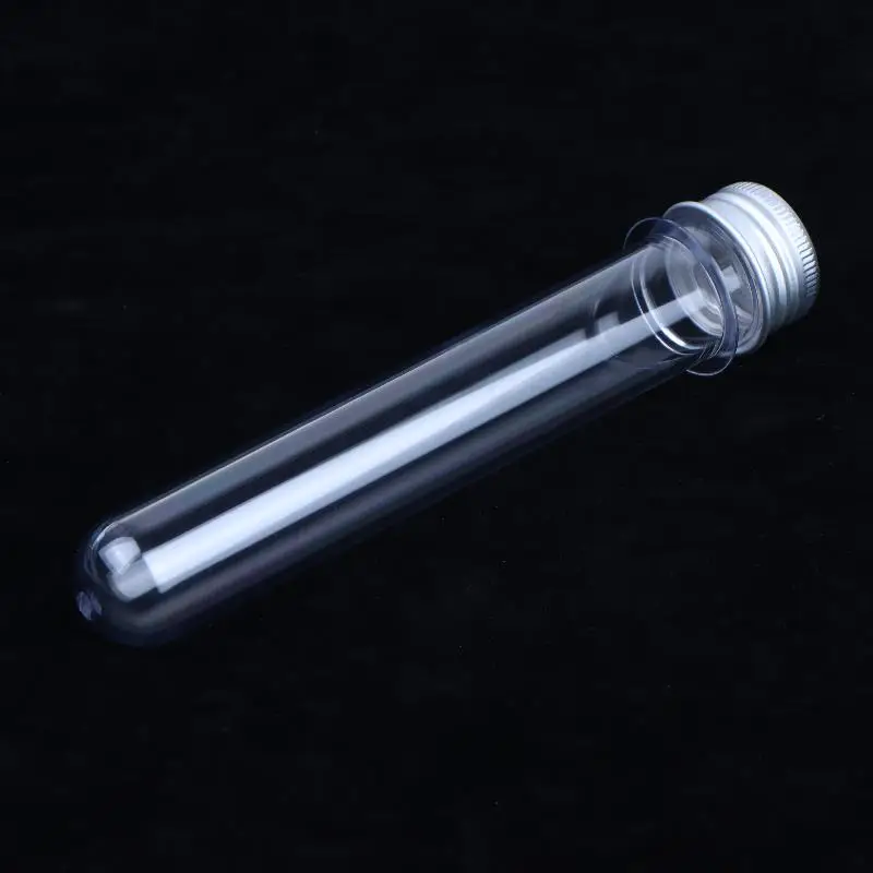 1 Stück transparente, zylindrische, nachfüllbare Plastikflasche, 50 ml, PET-Reagenzglasflasche für Masken, Süßigkeiten, Datenkabel, Maskierpapier – Detail 7
