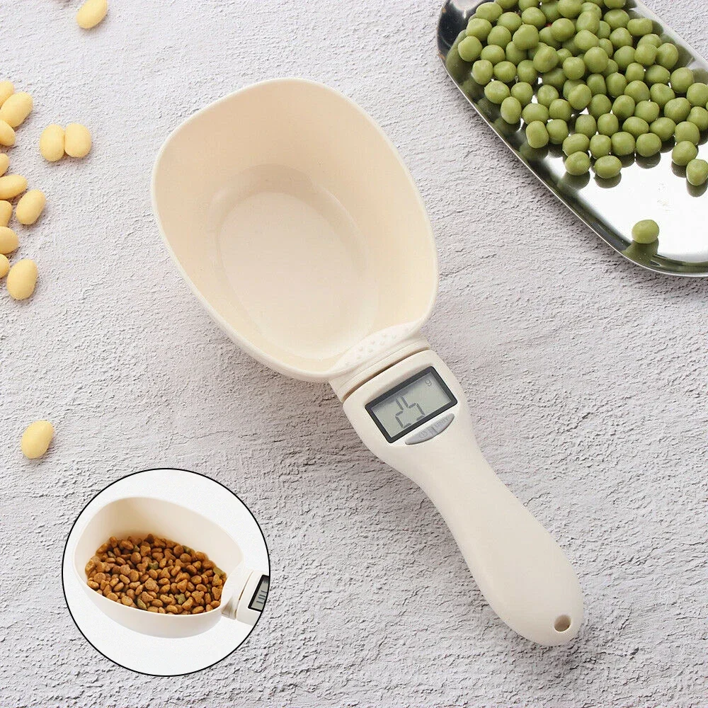 

Pet Food Measuring Scoop Electronic Dog Cat Food Measuring Cup Digital Spoon Scale Kitchen Food Scale with LED Display Dog Bowl