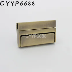 1-5 sets brush antique 55x33mm metal oversize rectangle press lock for luxury bag insert lock briefcase purses ccessories