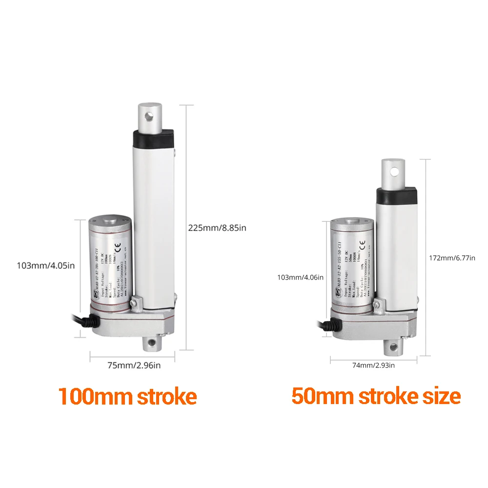 DC 12V 1000N Linear Actuator 50mm 100mm 250mm 400mm Stroke Linear Drive Electric Motor Linear Motor Controller Linear Actuator