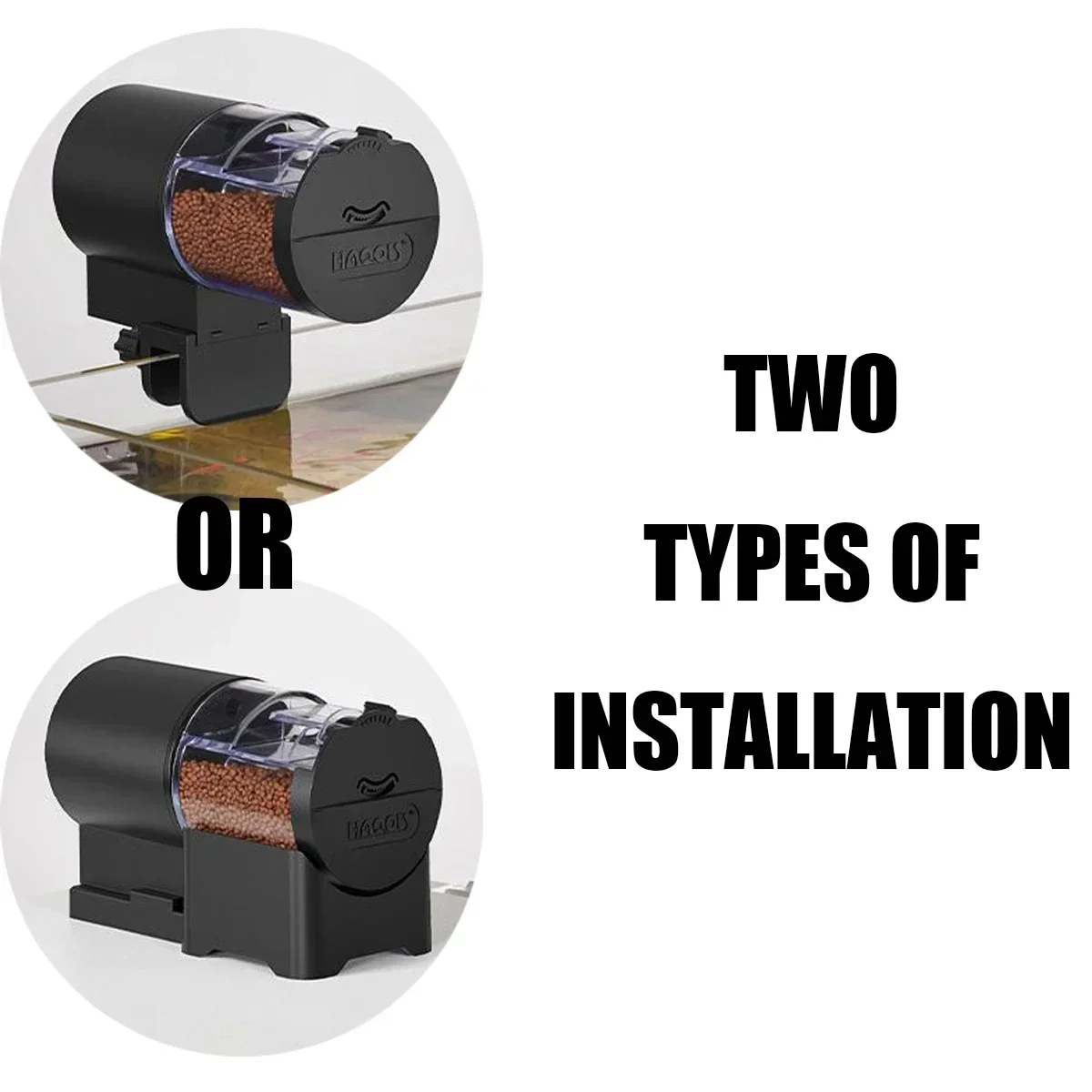 เครื่องให้อาหารปลาอัตโนมัติสําหรับตู้ปลา เครื่องให้อาหารปลาอัตโนมัติความจุ 100 มล. ติดตั้งง่ายด้วยแบตเตอรี่