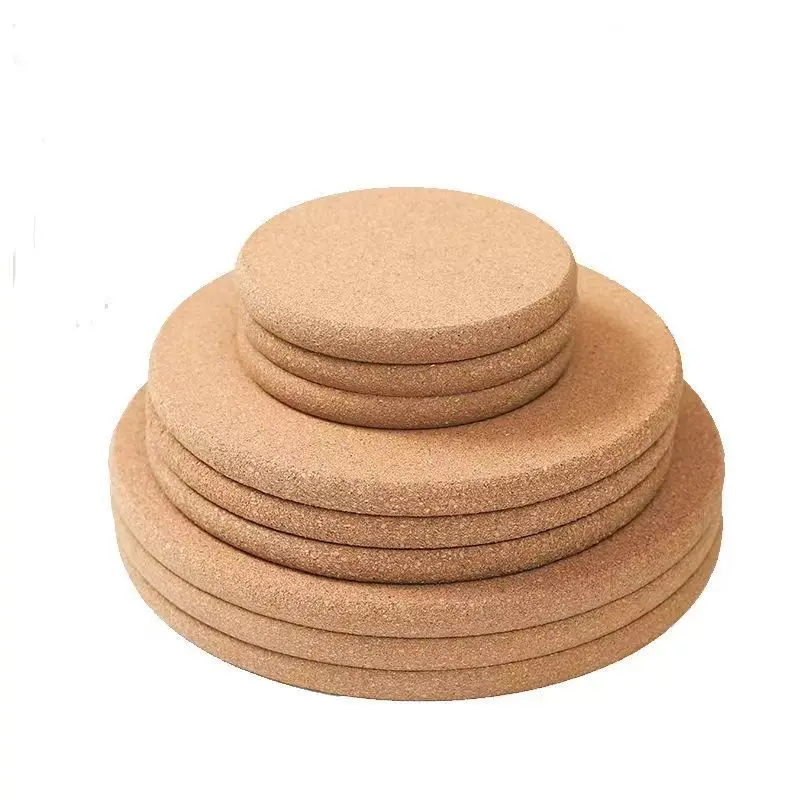 

Eco-Friendly Cork Dining Table Mat Heat Insulation Non-Slip round Shape Silent Desk Mat for Household And Office Use