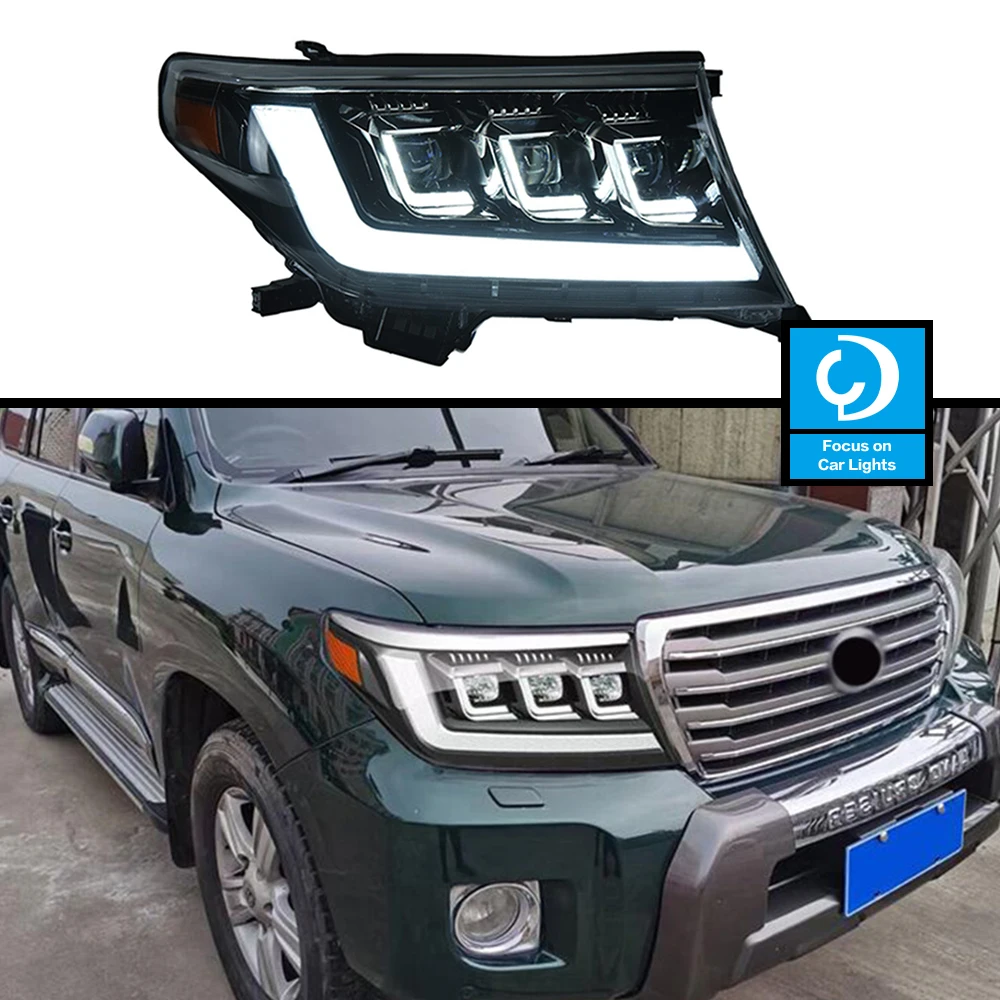 

Car Front Headlight For toyota Land Cruiser LED 2008-2015 HeadLamp Styling Dynamic Turn Signal Lens Automotive Accessories 2PCS