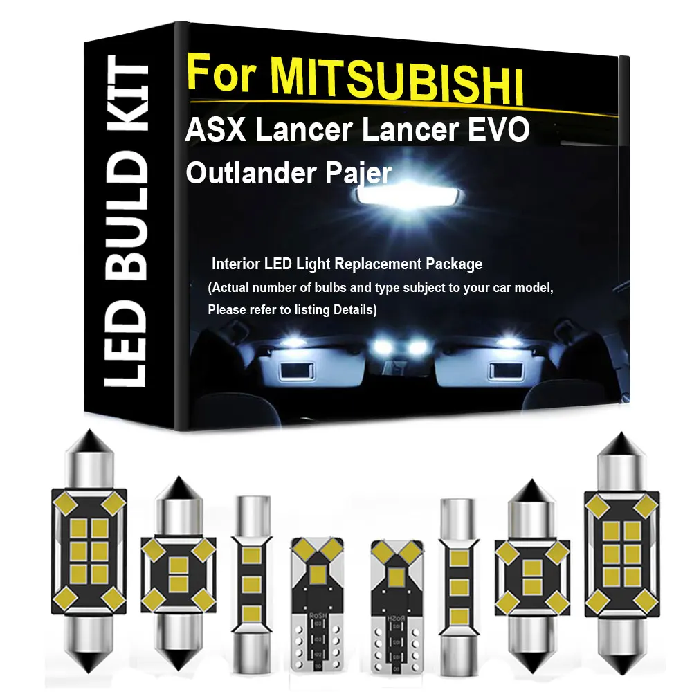 Car Interior LED Light Kit For MITSUBISHI ASX Lancer VII VIII Lancer EVO CT9A CZ4A Outlander Pajer V20 V31 V32 V33 V40 V60 V80
