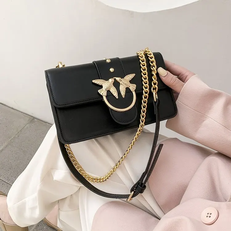 

Женская маленькая квадратная сумка-ласточка с птицей, нишевая модная универсальная сумка через плечо