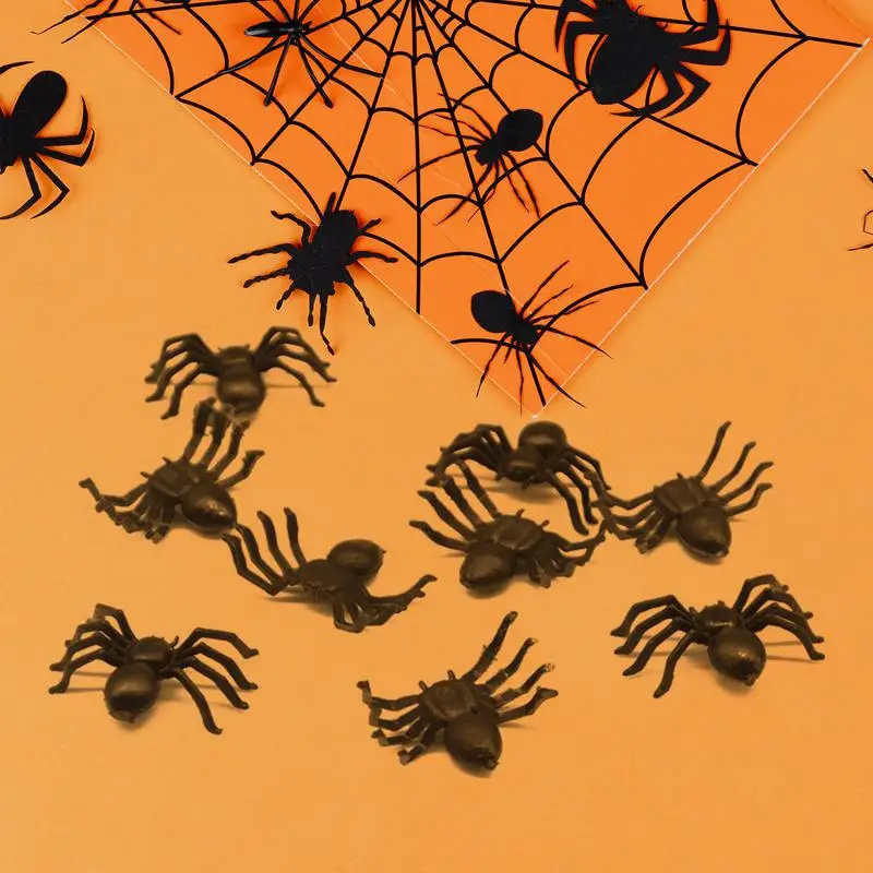 Fausses Araignées Effrayantes pour Décoration Intérieure et Extérieure, Accessoire de Blague d'Halloween, 50 Pièces