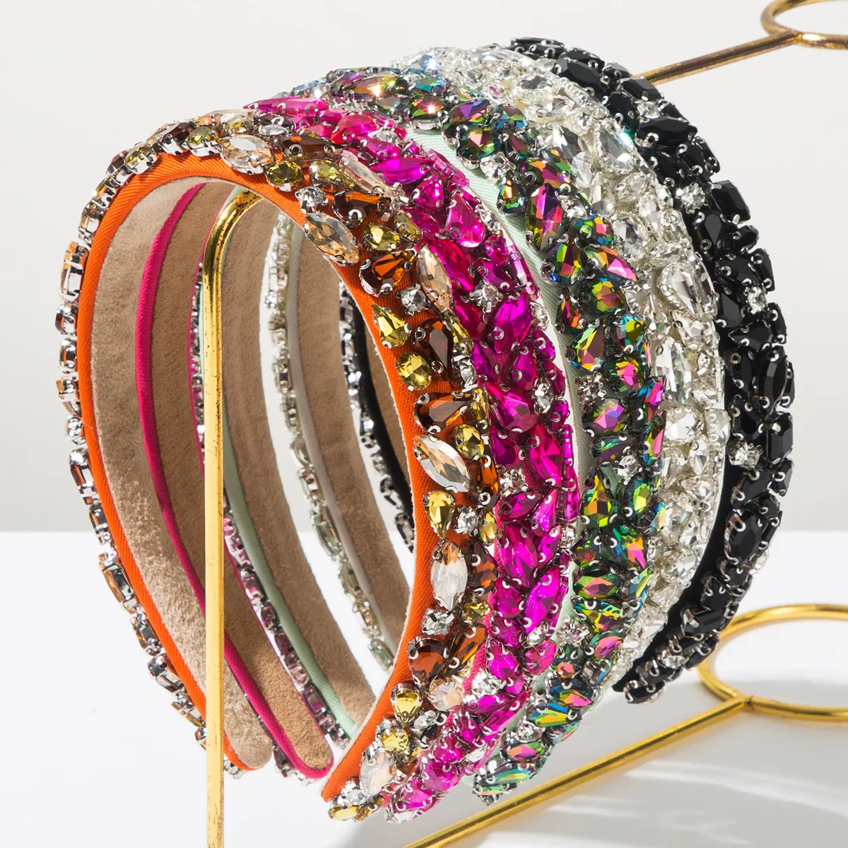 

Cross-border new retro heavy industry inlaid with diamond thin edge headband women's baroque high-end luxury banquet ball hair a