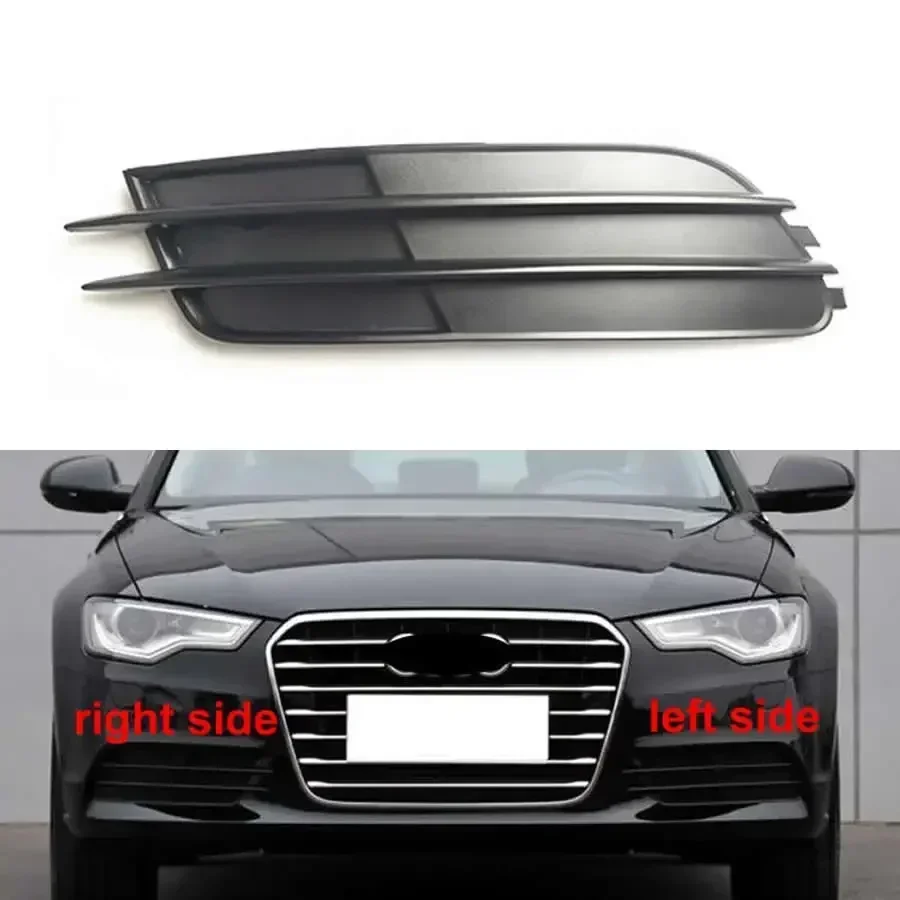 For Audi A6 A6L 2012 2013 2014 2015 Low Configuration Fog Lamp Cover Front Lower Bumper Fogs Light Frame Vent Grille Trims Panel