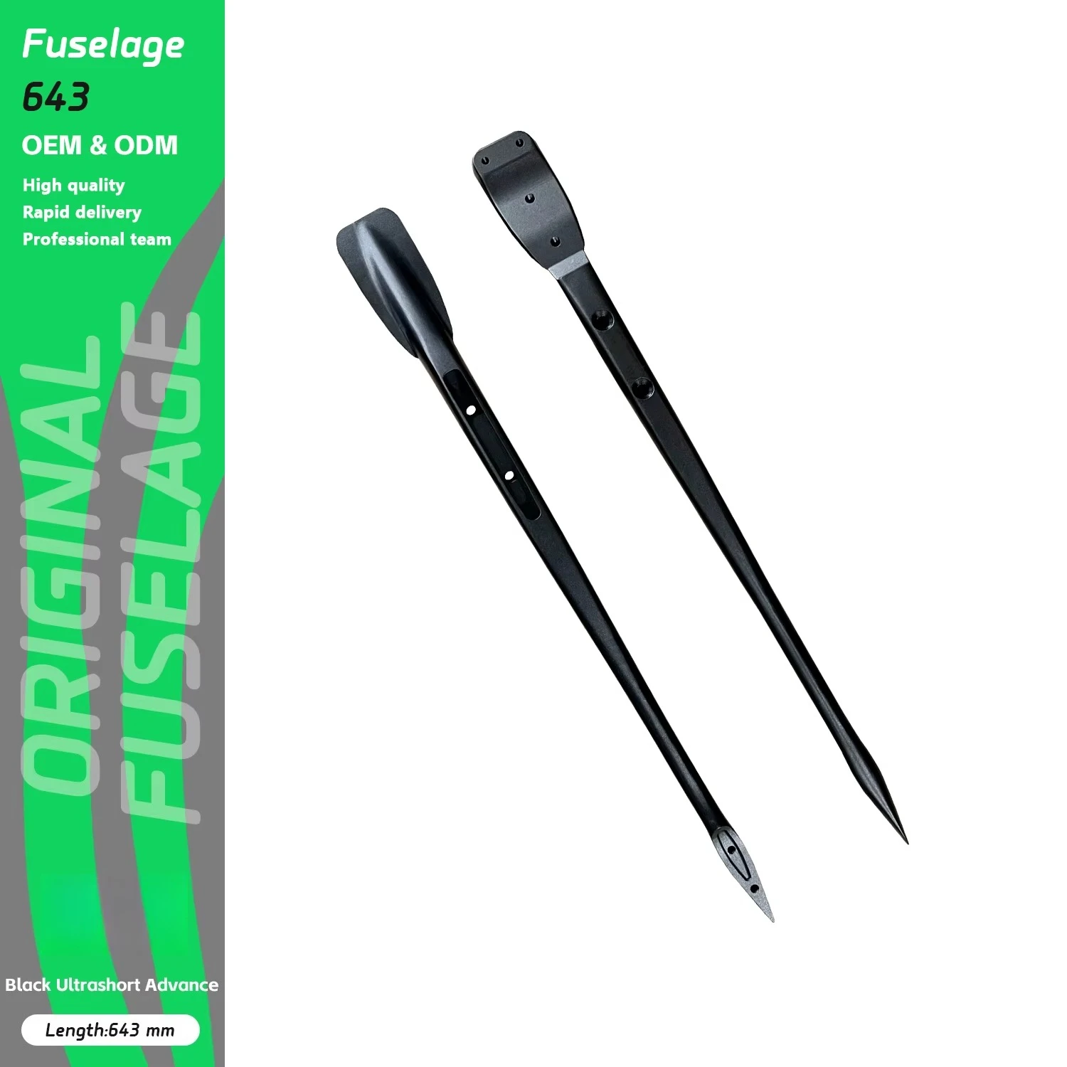 Front wings 643mm Advance Black Ultrashort Fuselage Aluminum Fuselage Winging Wake Downwind Lake Pumping Kite Foiling Surfing