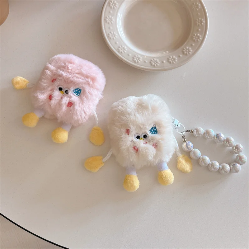 Модный пушистый мягкий плюшевый рождественский чехол для наушников Apple AirPods 4 1 2 Pro 3, меховой милый защитный чехол для наушников