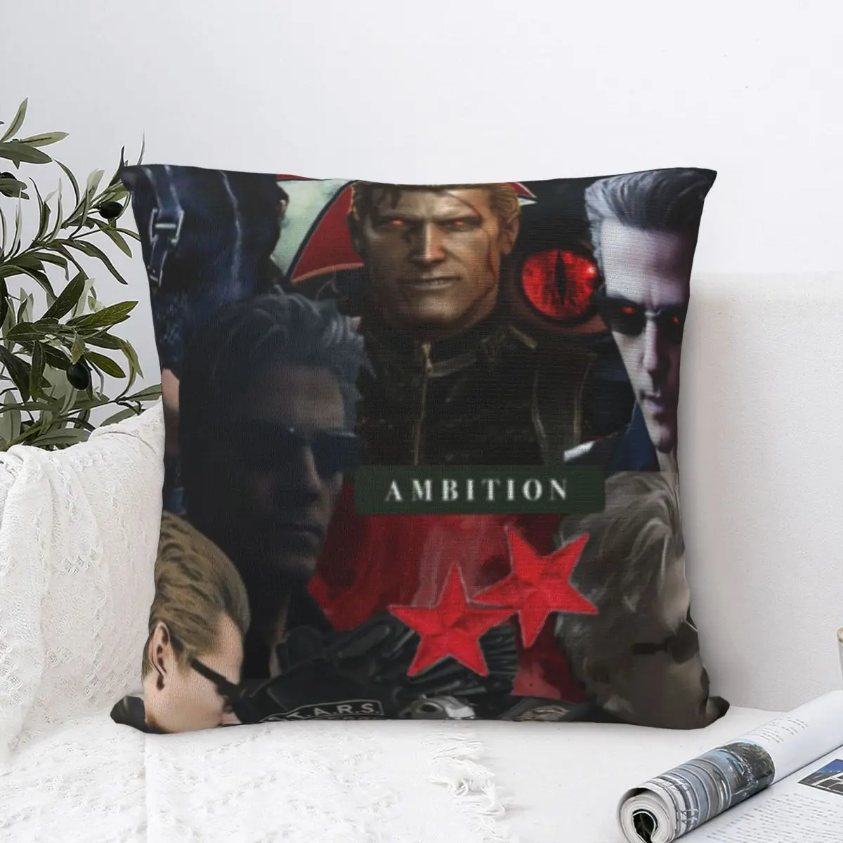 Albert Wesker Pillow Cover Printed Polyester Cushion Cover Gift Pillow Case Cover Home Square 40X40cm Multiple Sizes
