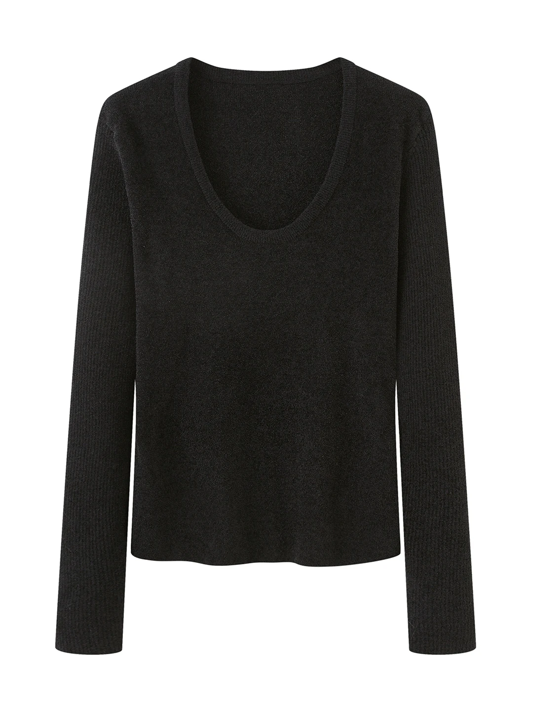 Luna7xi Women's Thiened Long Sve T-irt V-Ne Brued Lazy Relaxing Sle Warm Slimming Base irt Inner Wear Top